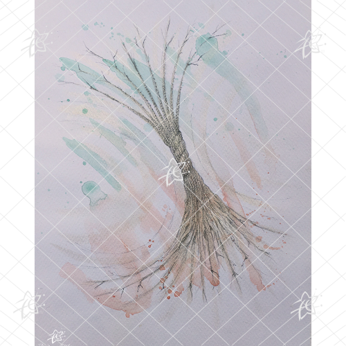 Illustration originale faire part de décès ou remerciement à imprimer format 10.5 x 14.8