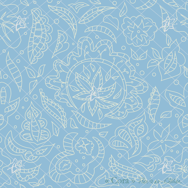 FRIDA beige fond bleu floriane esther papier peint echantillon decoration interieure interior design Floriane Esther Frida papier peint échantillons 25x25cm beige fond bleu