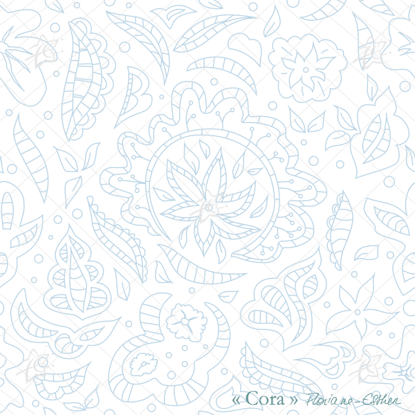 FRIDA bleu fond transparent floriane esther papier peint echantillon decoration interieure interior design Floriane Esther Frida papier peint échantillons 25x25cm bleu fond transparent