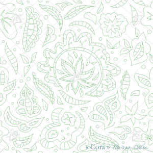 Floriane Esther Frida papier peint échantillons 25x25cm vert fond transparent