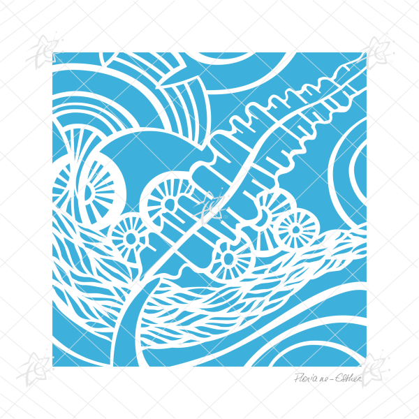 Floriane Esther Algues 2 bleu bretagne motif illustration carterie 140x140 Floriane Esther carterie illustration Algues négatif bleu