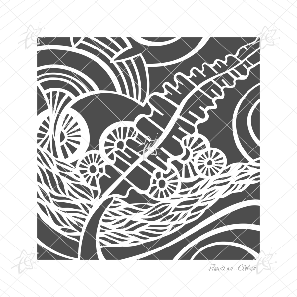 Floriane Esther Algues 2 noir bretagne motif illustration carterie 140x140 Floriane Esther carterie illustration Algues négatif noir