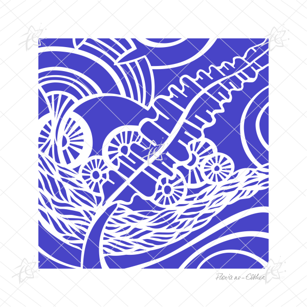 Floriane Esther Algues 2 violet bretagne motif illustration carterie 140x140 Floriane Esther carterie illustration Algues négatif violet