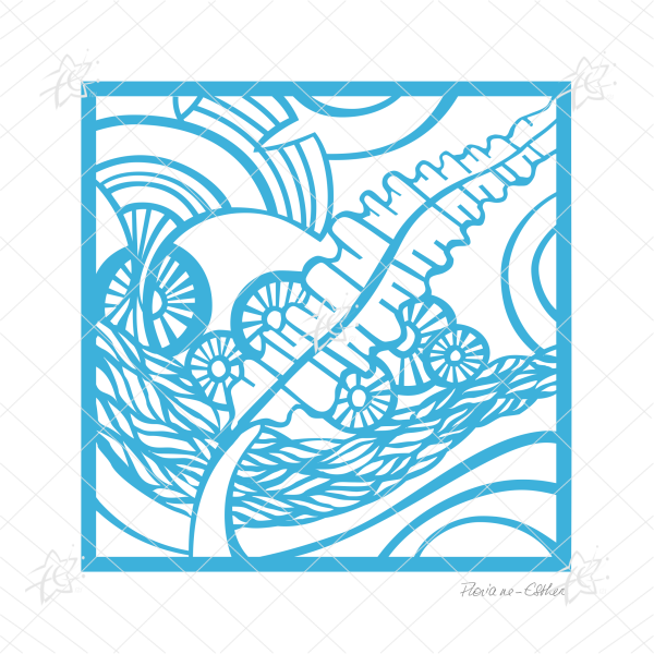 Floriane Esther Algues bleu bretagne motif illustration carterie 140x140 Floriane Esther carterie illustration Algues positif bleu