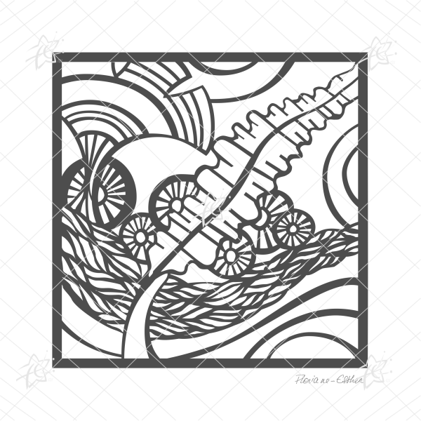 Floriane Esther Algues noir bretagne motif illustration carterie 140x140 Floriane Esther carterie illustration Algues positif noir