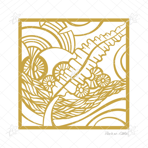 Floriane Esther Algues ocre bretagne motif illustration carterie 140x140 Floriane Esther carterie illustration Algues positif ocre