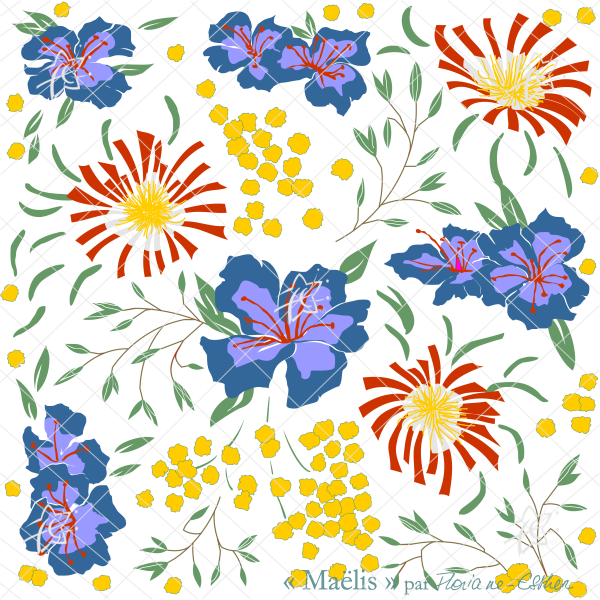 MAELIS couleurs fond transparent floriane esther papier peint echantillon decoration interieure interior design Floriane Esther Papier peint Maëlis couleurs échantillon fond transparent 25 X 25 cm