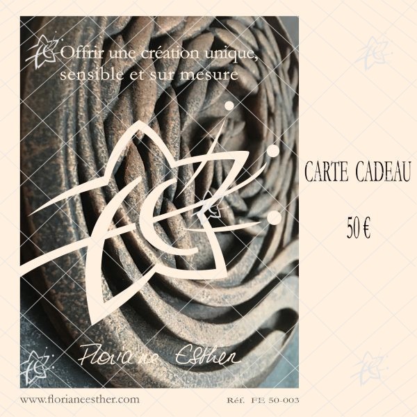 carte cadeau Floriane Esther pour création artistique sur mesure à Concarneau
