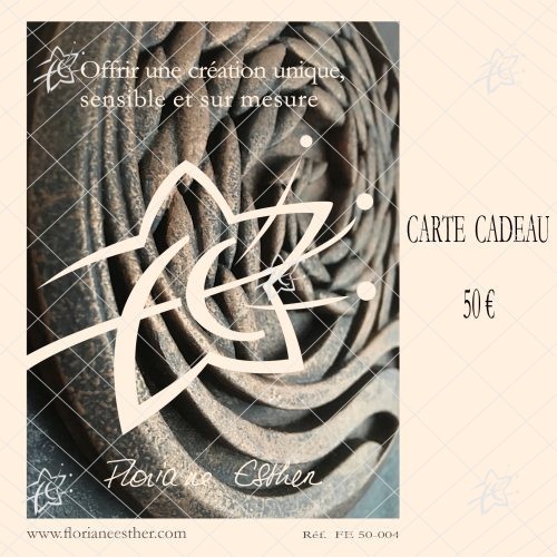 carte cadeau Floriane Esther pour création artistique sur mesure à Concarneau